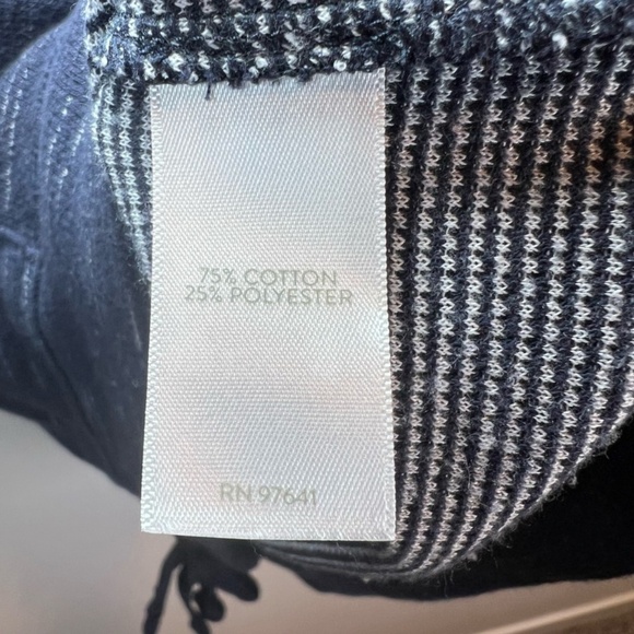 J. Jill Thermal Mock Neck Shirt Blue Cinched Hem Long Sleeves Kangaroo Pocket XL - Picture 11 of 12